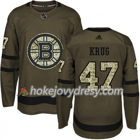 Pánské Hokejový Dres Boston Bruins Torey Krug 47 Adidas 2017-2018 Camo Zelená Authentic